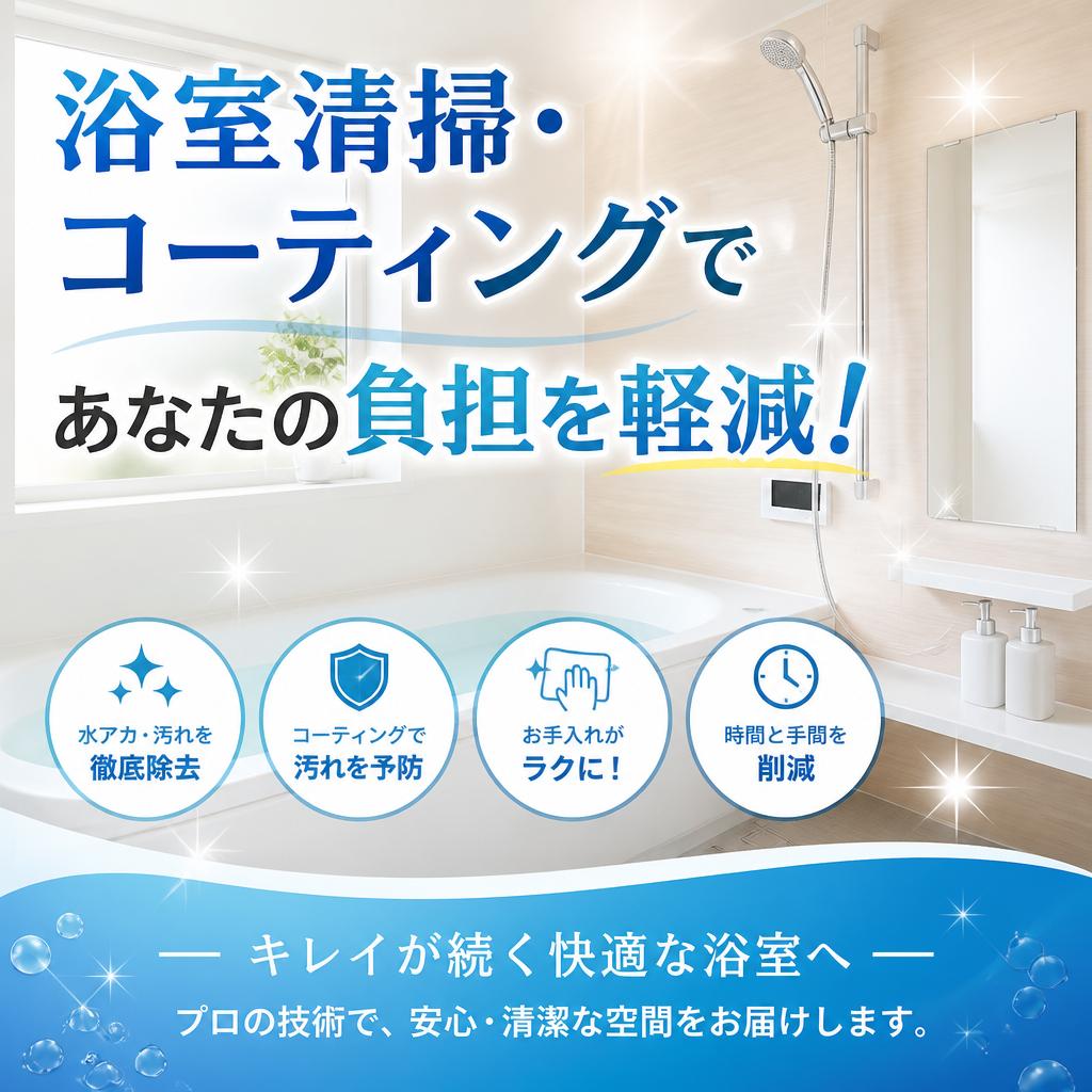 浴室清掃・コーティングであなたの負担を軽減！