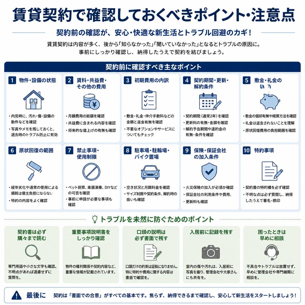 トラブルを避けるための確認ポイント