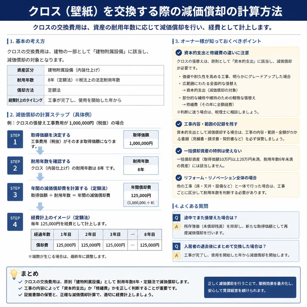 4. クロス交換時の減価償却の計算方法