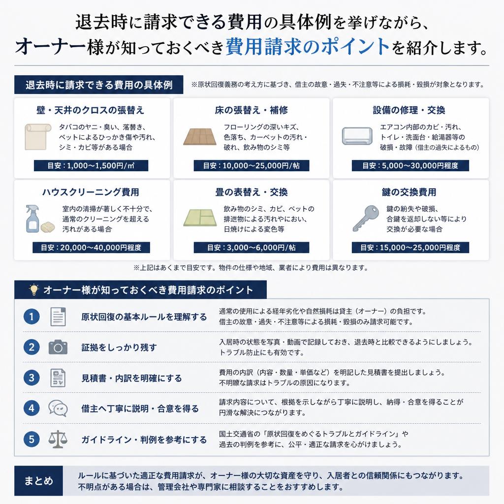 5. 退去時に請求できる費用とは？
